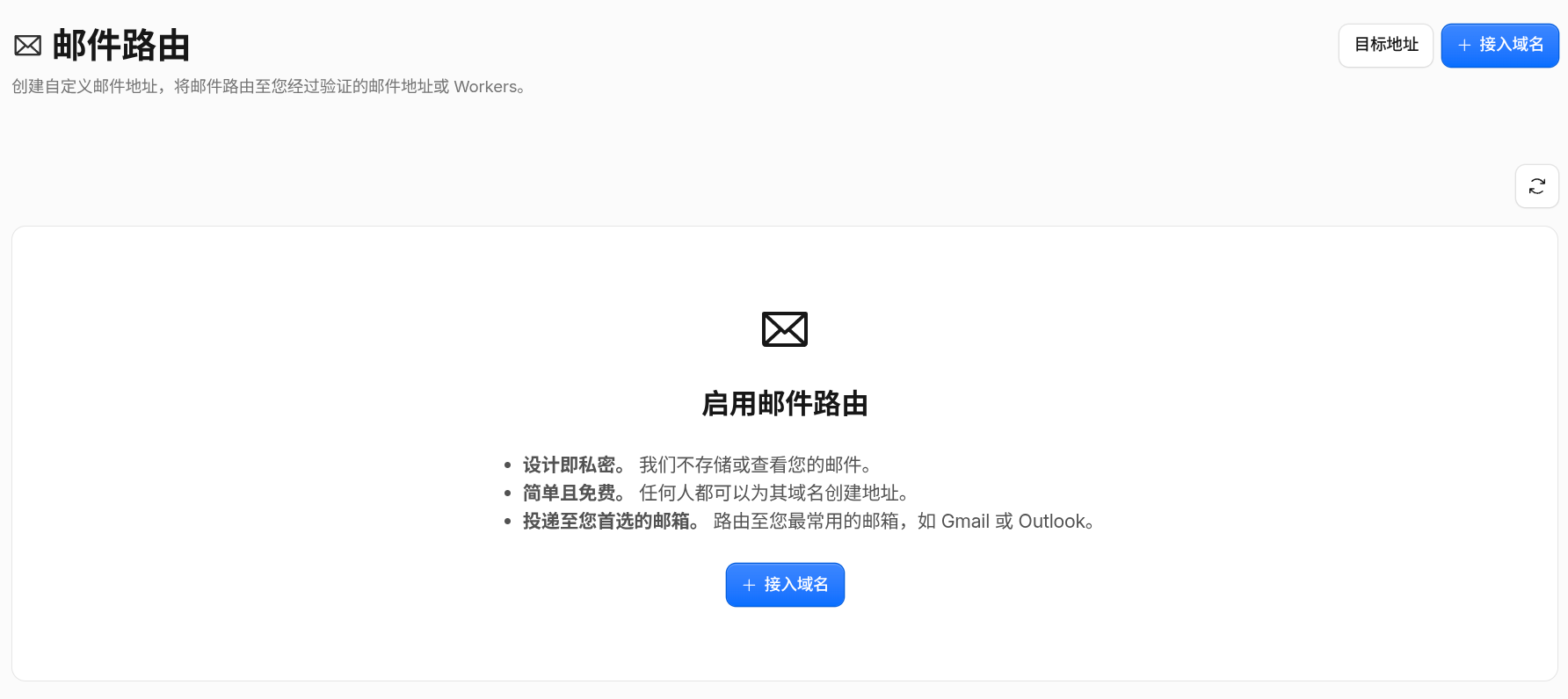 “电子邮件路由”界面 “电子邮件路由”界面