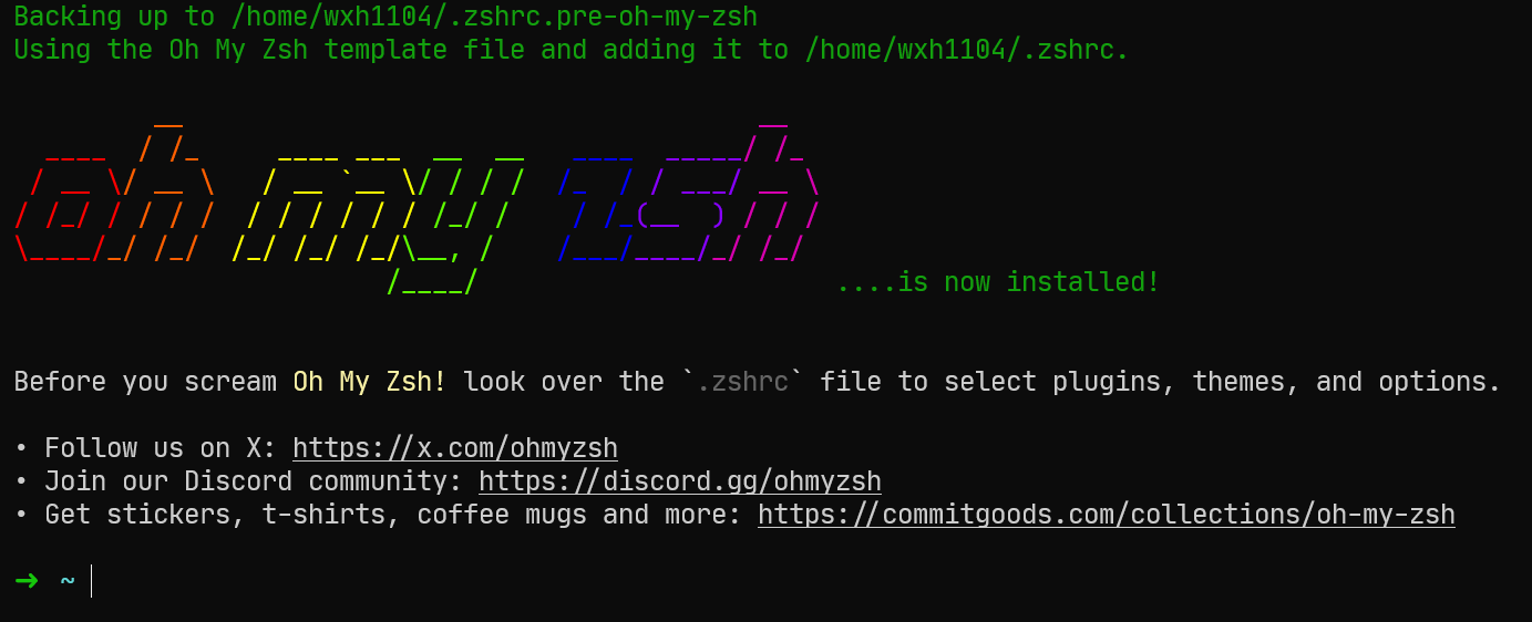 Oh My Zsh 的初始界面