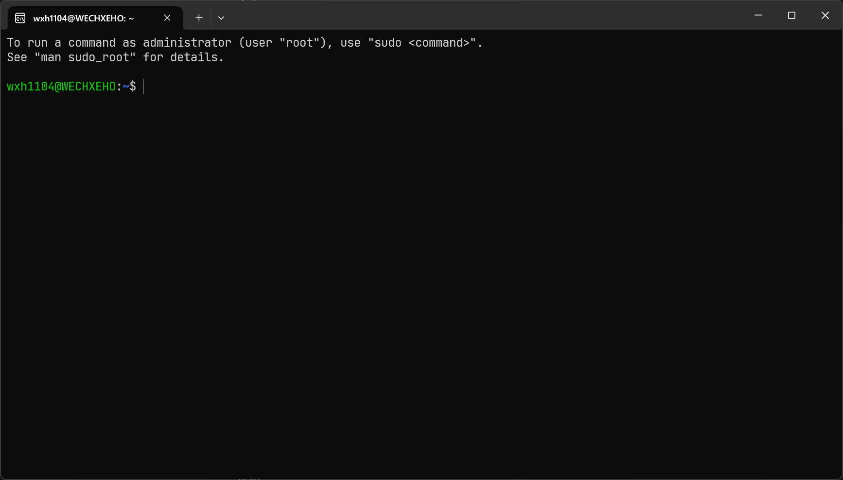 用户根目录的命令提示符界面